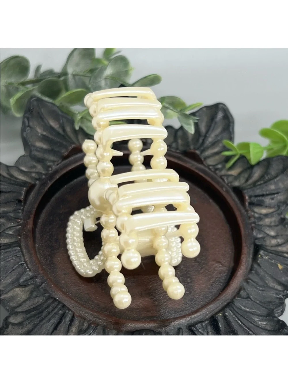 Pearl Accent Cream Hair Claw Clip FINAL PRICE DROP